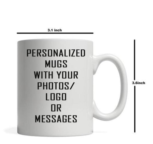 Customized/Personalized Photo on Coffee Mug/Cup for Gift - White Ceramic Mugs