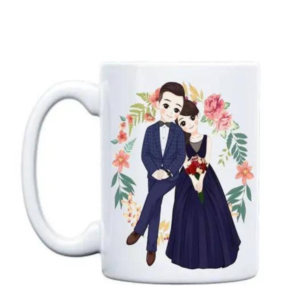 Happy Anniversary Printed Ceramic Coffee / Cup For Best Gift for Friends, Wife, Husband, Family, Best Couple Gift (330 ml) Ceramic Coffee Mug (330 ml)