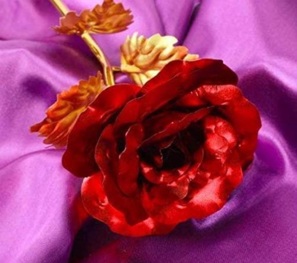 Yug Enterprise Gold Plated Artificial Flower with Red Rose and Long Stem for Rose/Propose/Valentine's Day ,Artificial Flora ,(Pack of 1)